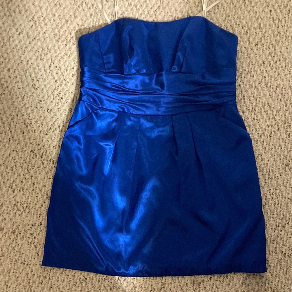 David's Bridal size 20 royal blue strapless Dress
